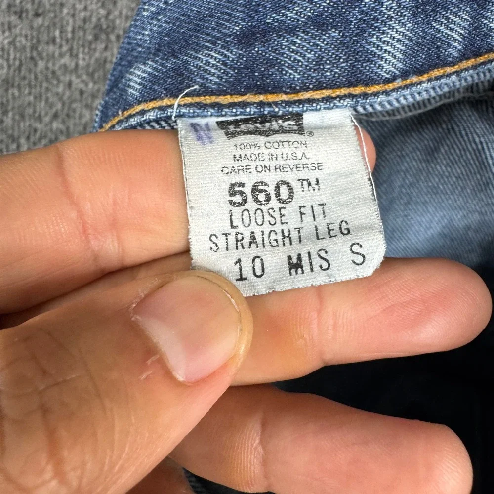 Levis Jeans Mens Size 30x29 Blue 560 Loose Fit Straight Leg Distressed USA Made